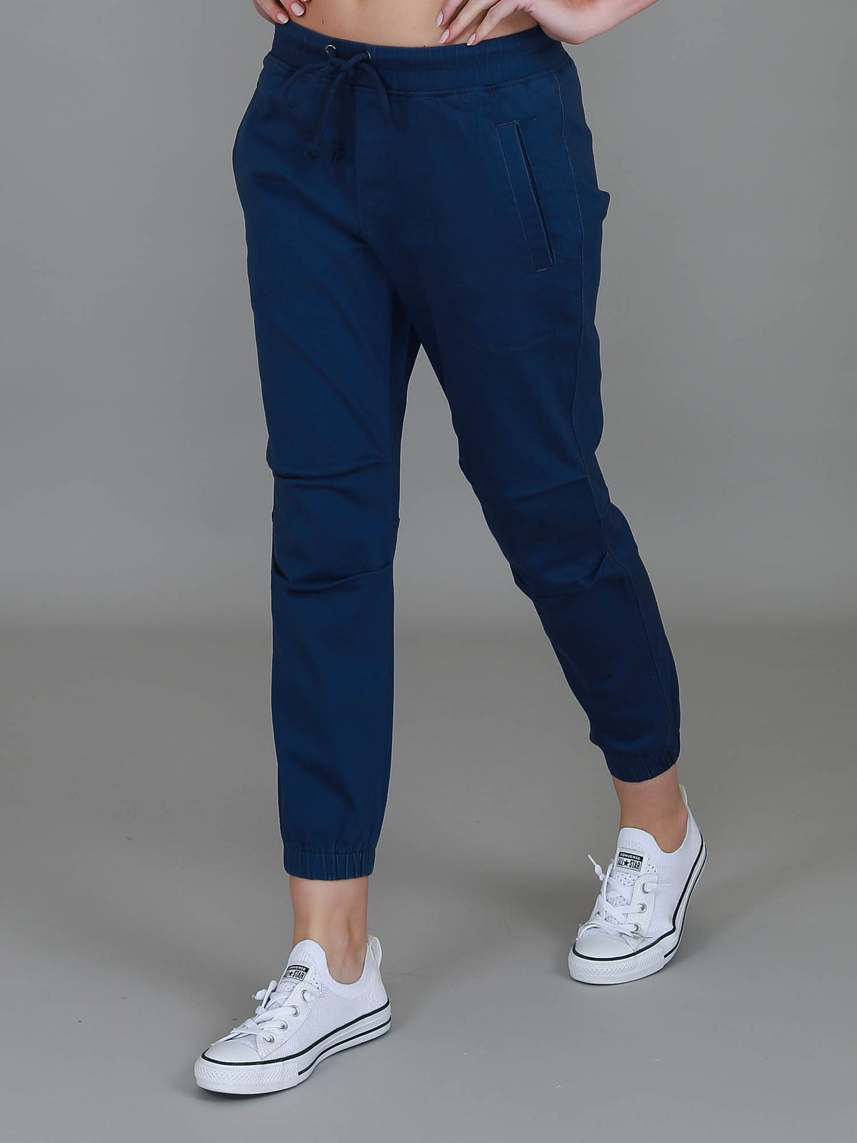 navy chino joggers