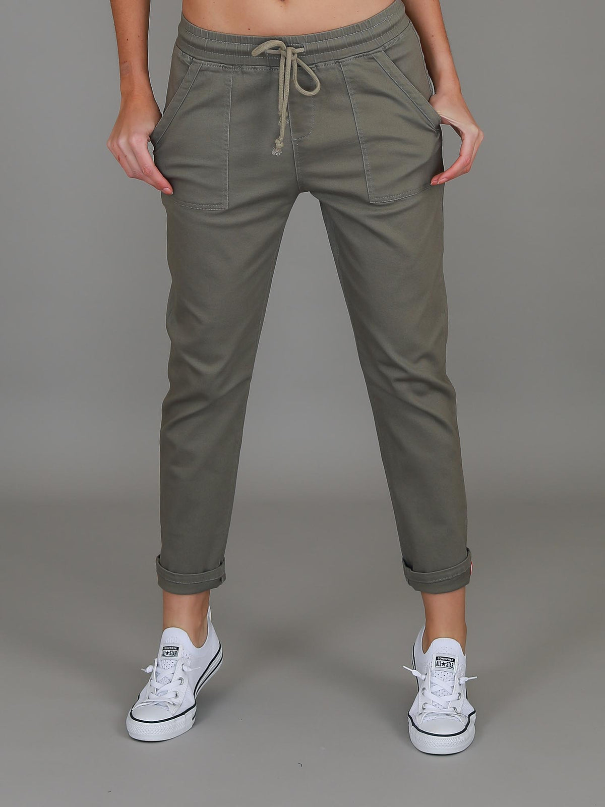 olive green pants