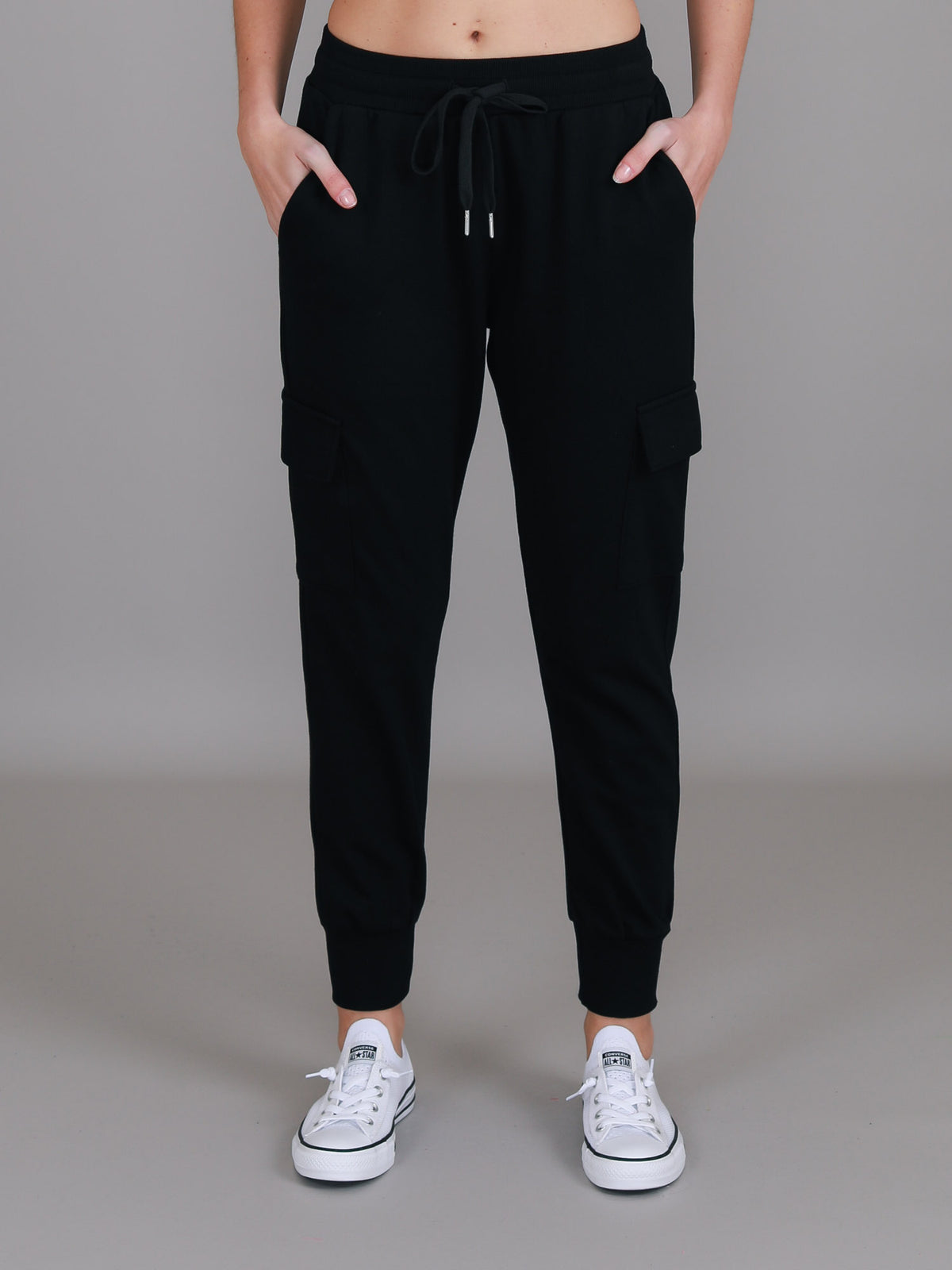 ladies black cargo pants
