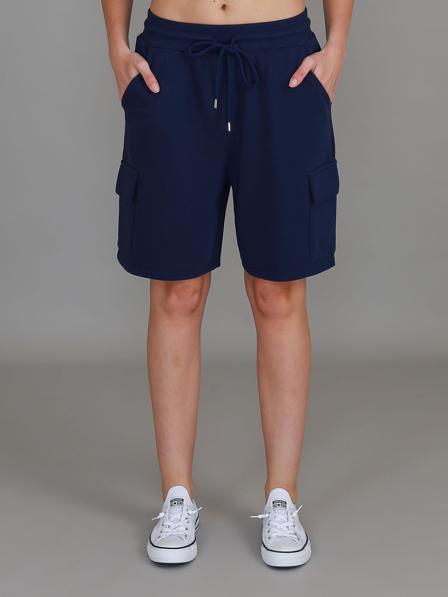 long women shorts #color_navy