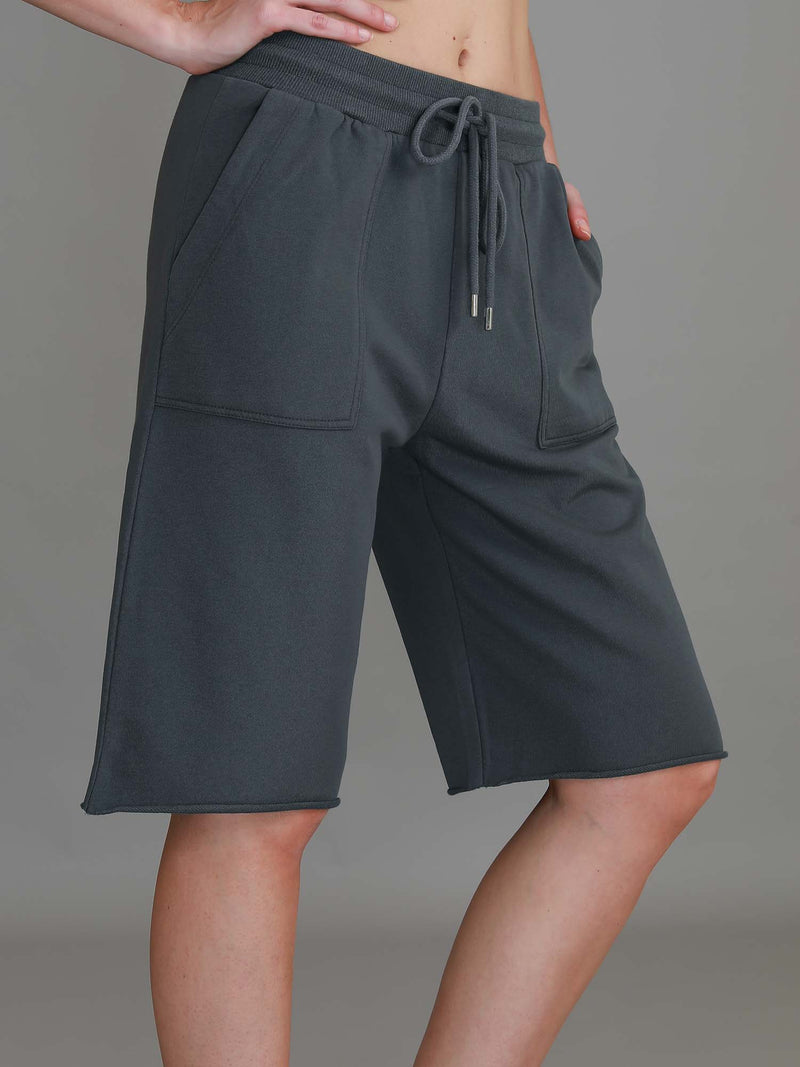 knee length shorts womens #color_charcoal