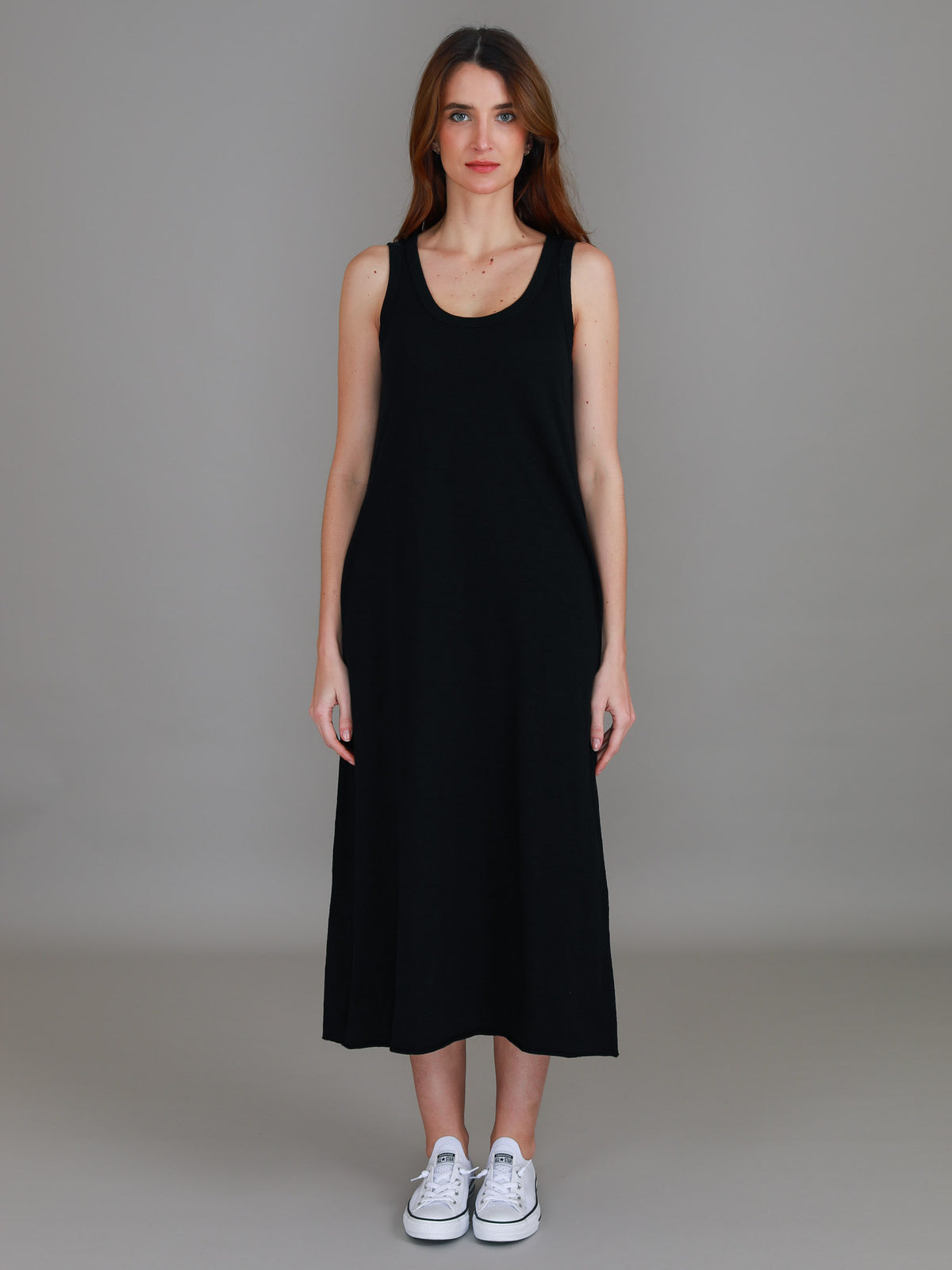 black midi dress tank