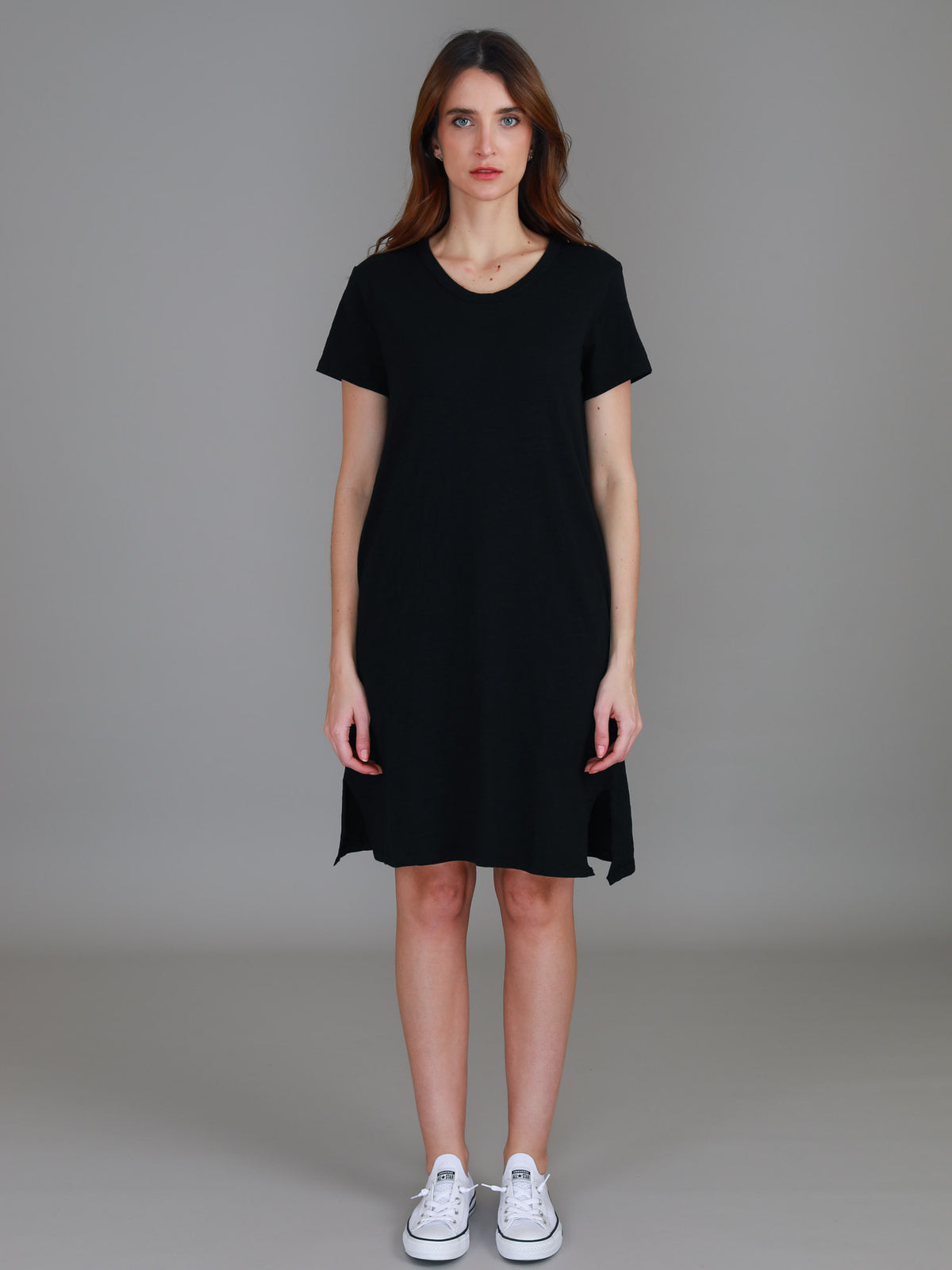 black cotton tee dress