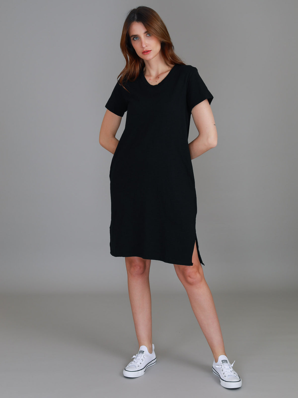 black tee dress women