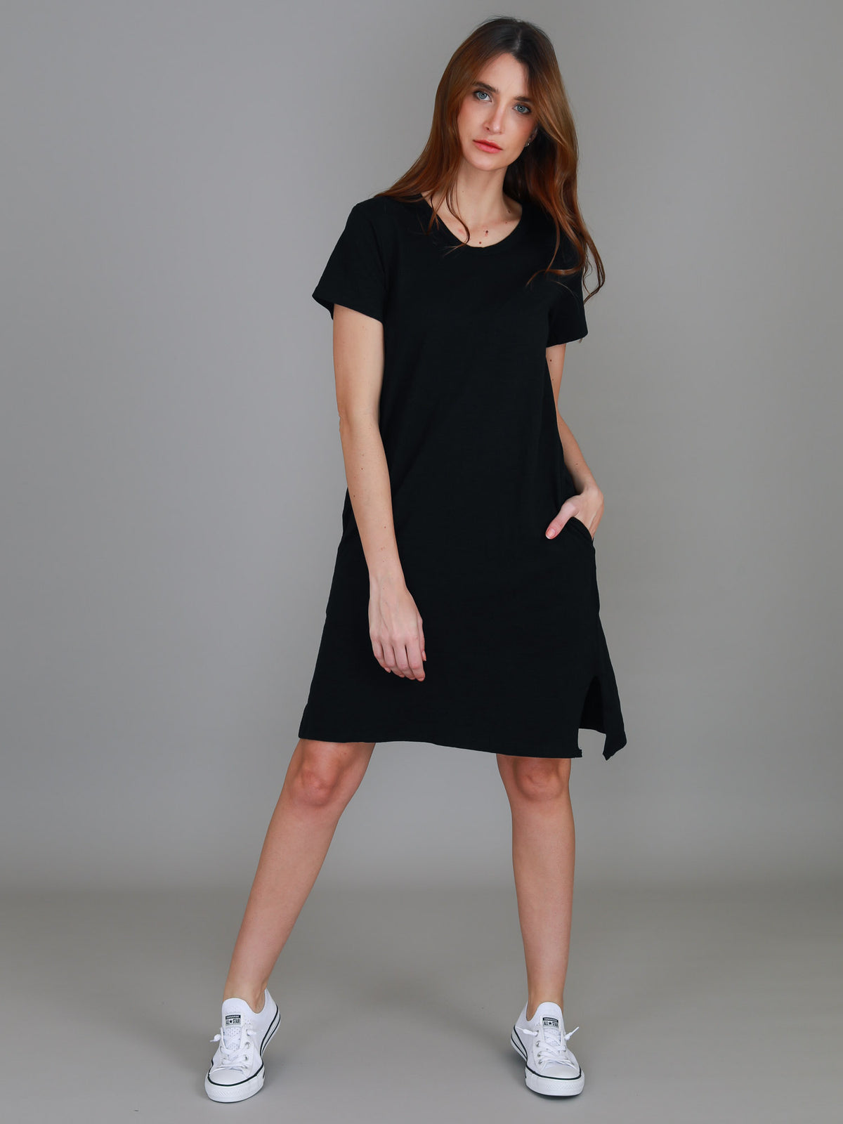 black tshirt dress women