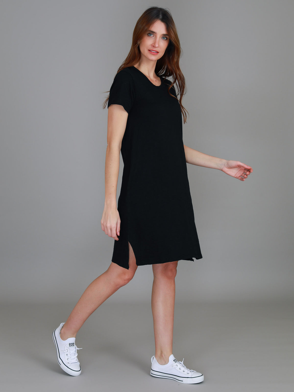 black jersey tshirt dress