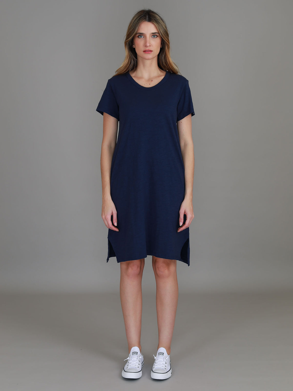 navy cotton dress tee