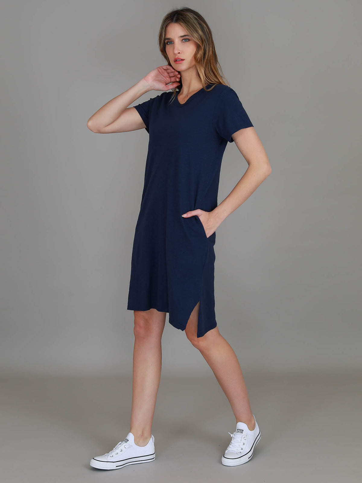 navy jersey tee dress