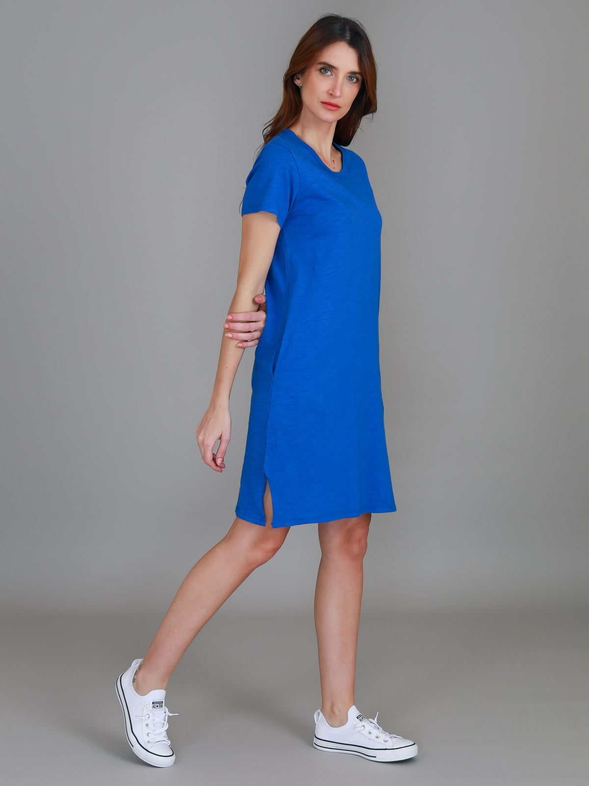blue tee dress women