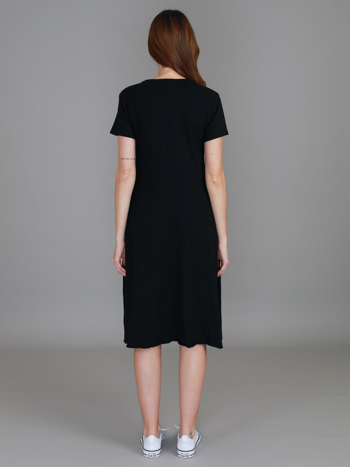womens black midi dress