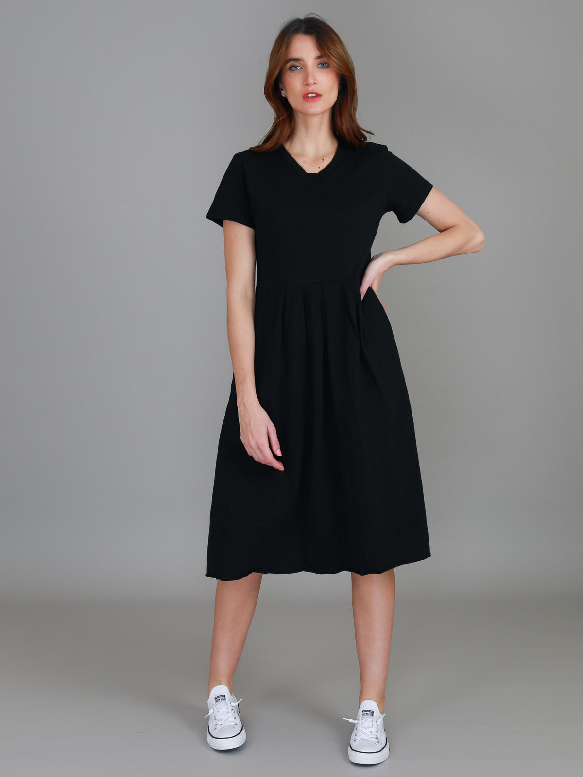 black midi dress women
