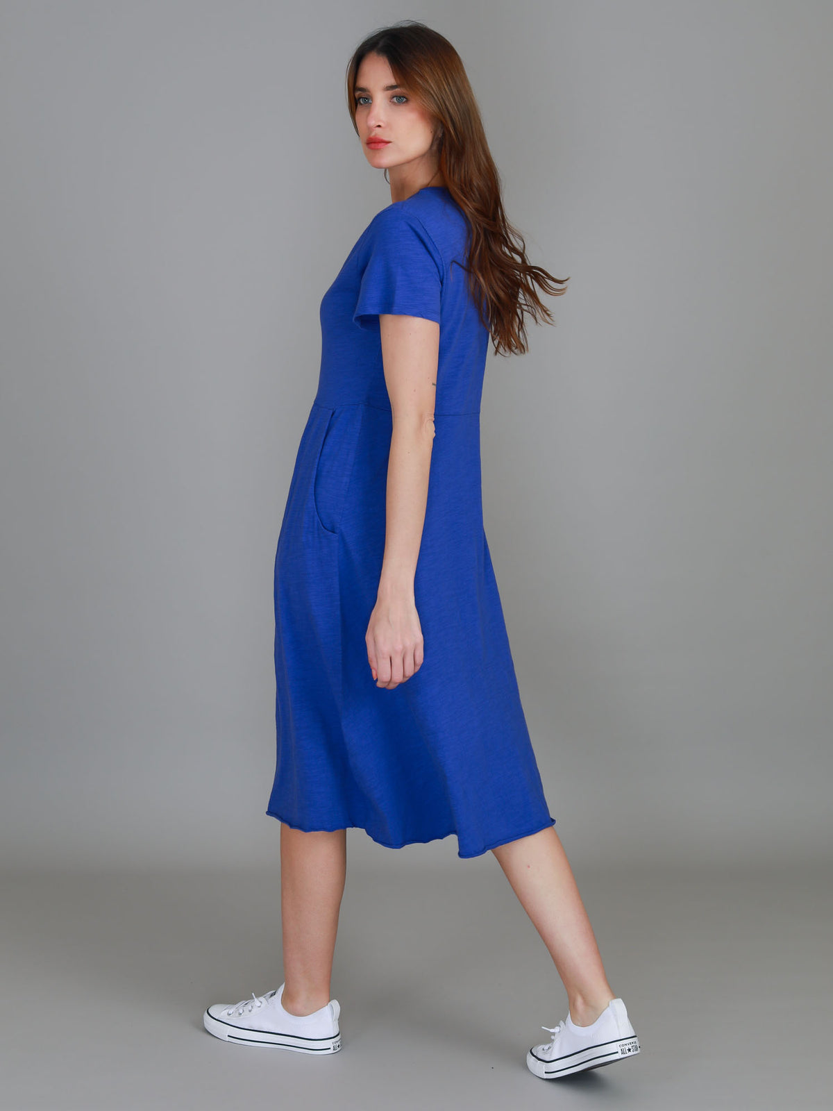 purple midi dress women