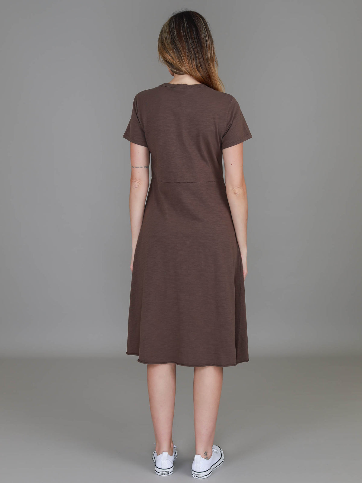 womens brown midi dress