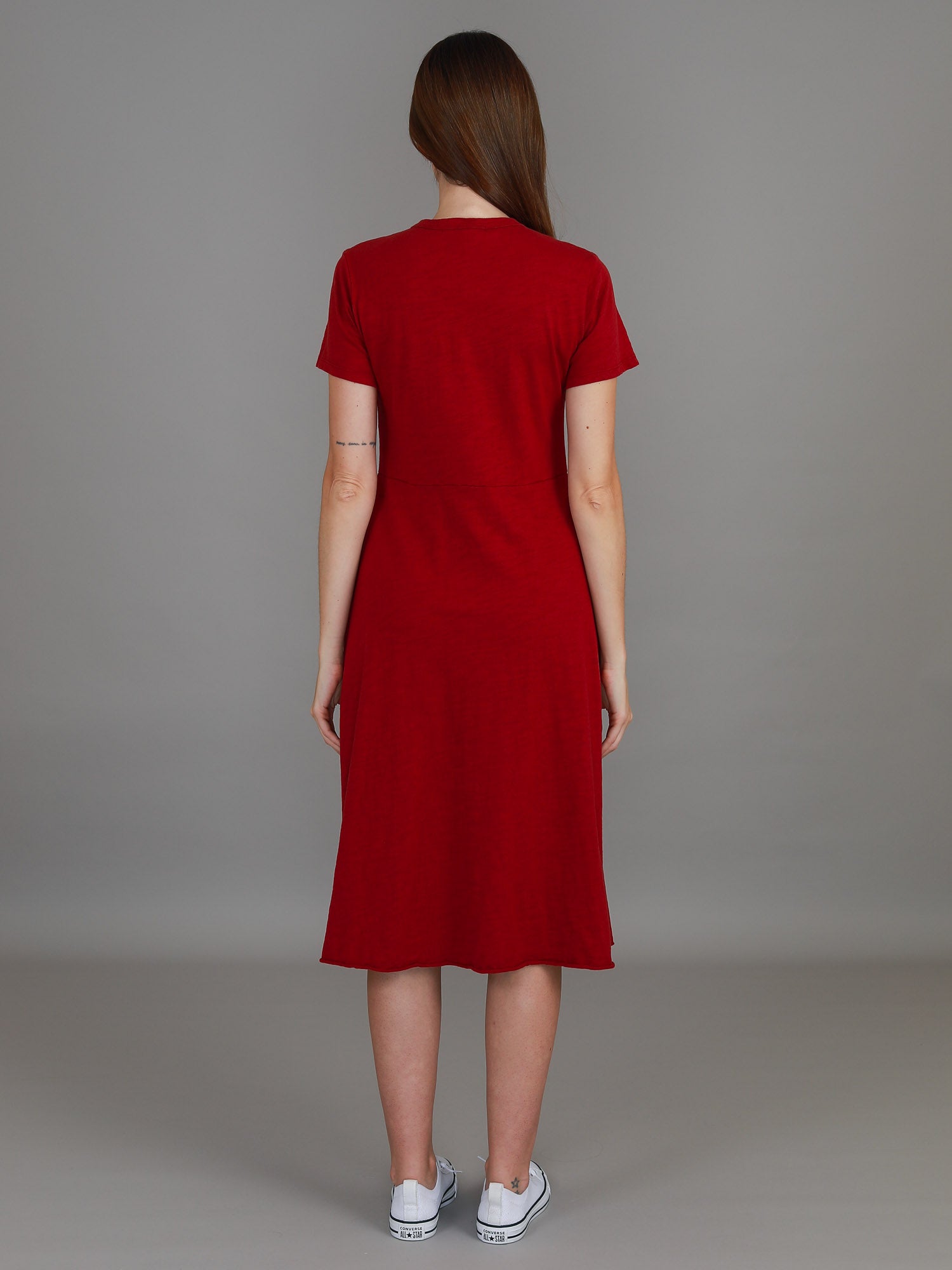 midi t shirt dress #color_cranberry