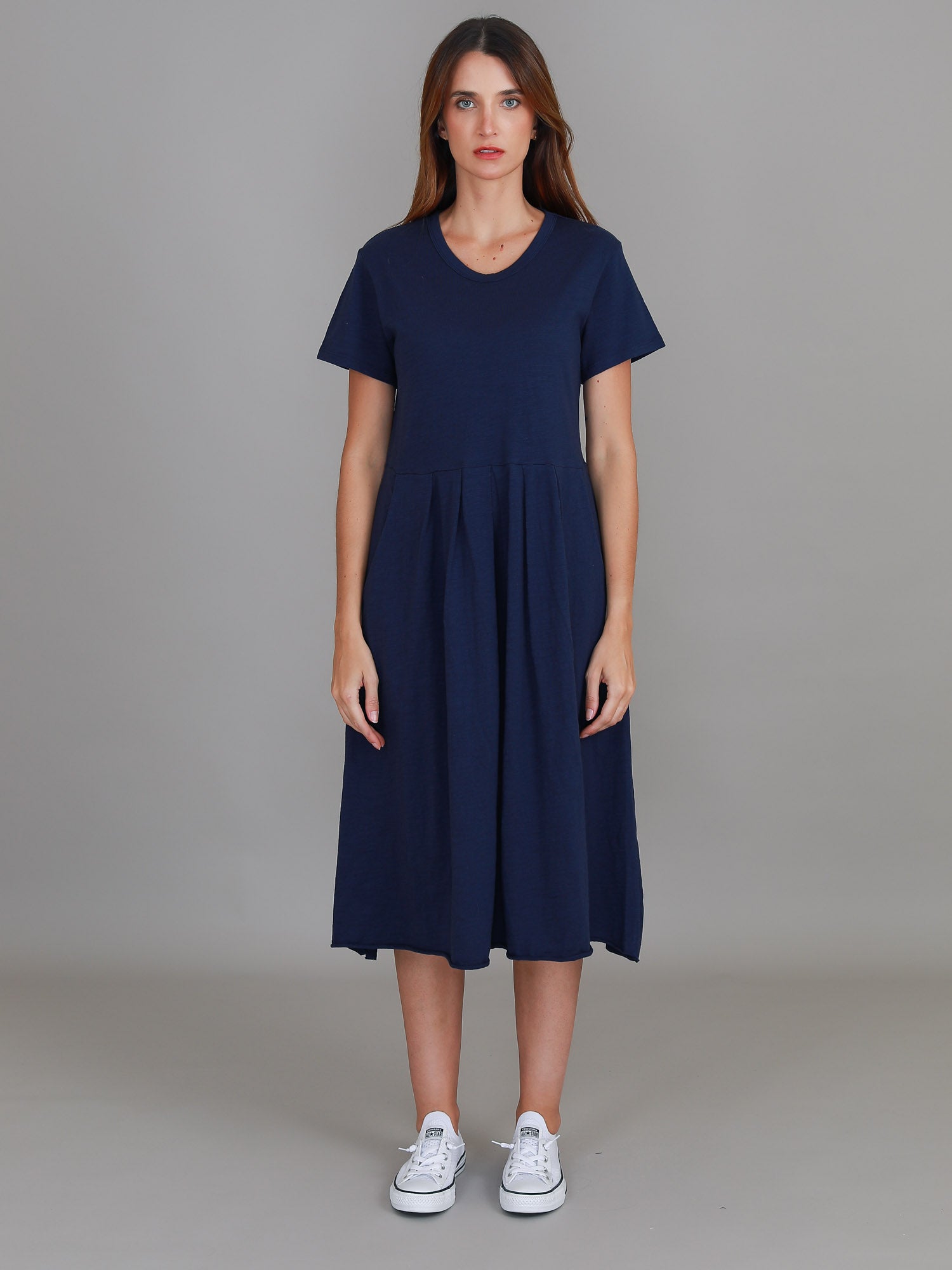 short sleeve maxi dress #color_navy