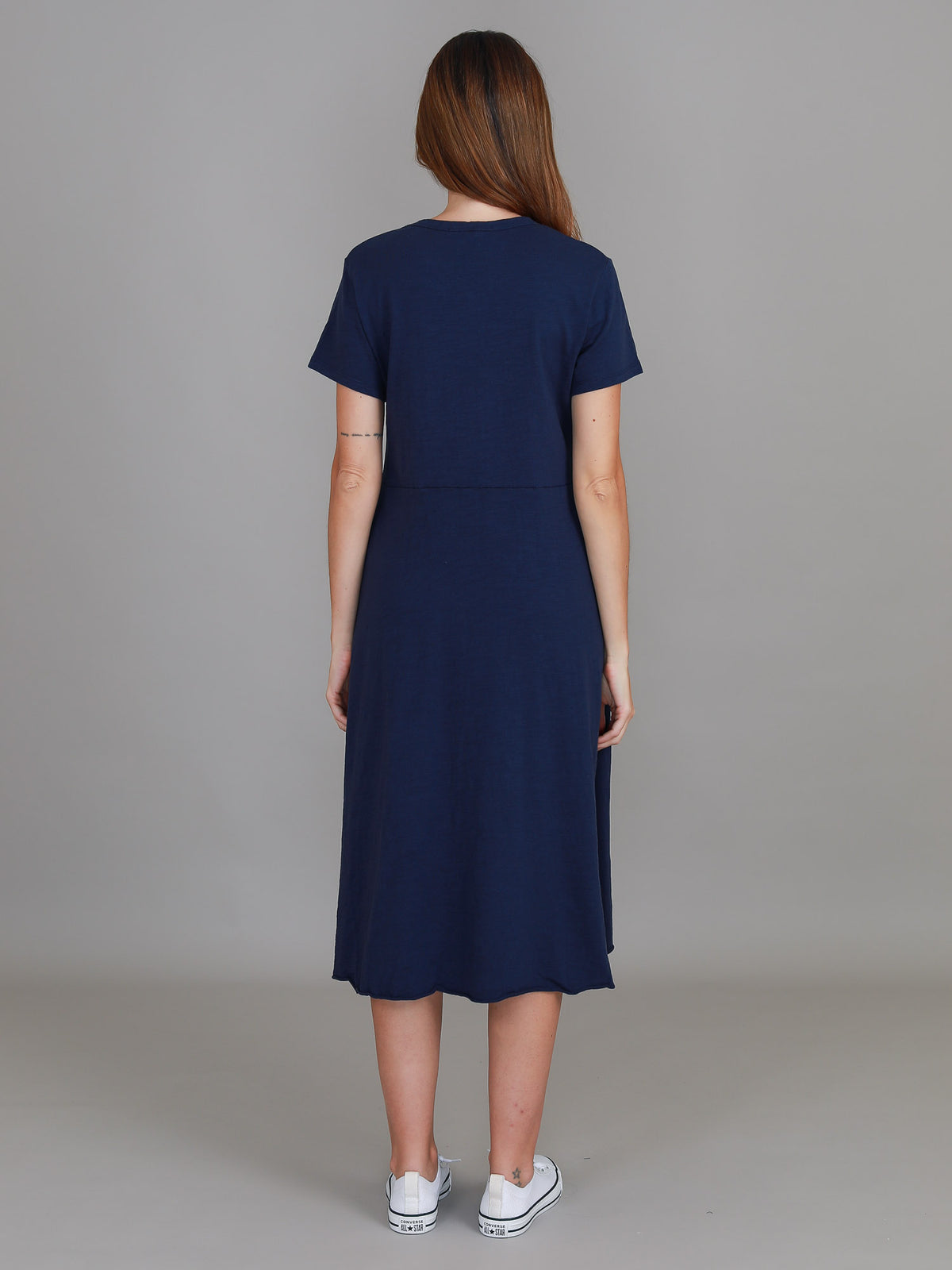 cotton shirt dress navy