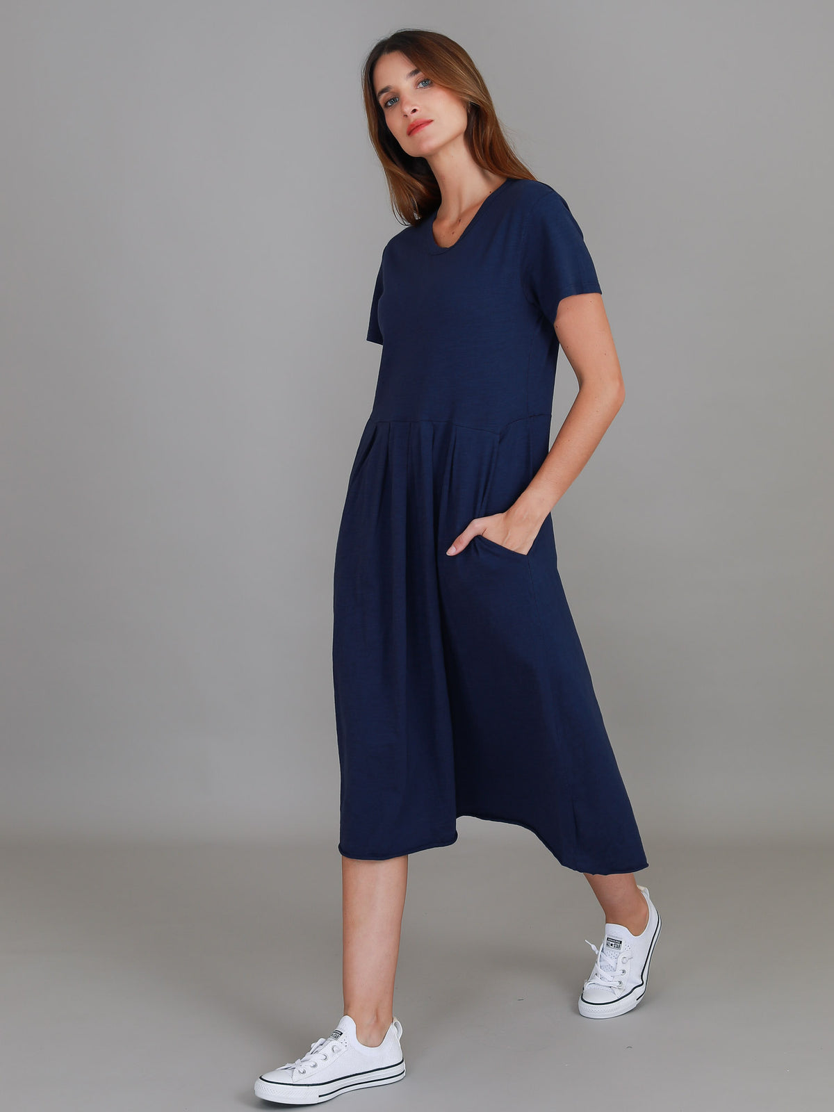 navy shirt dress women