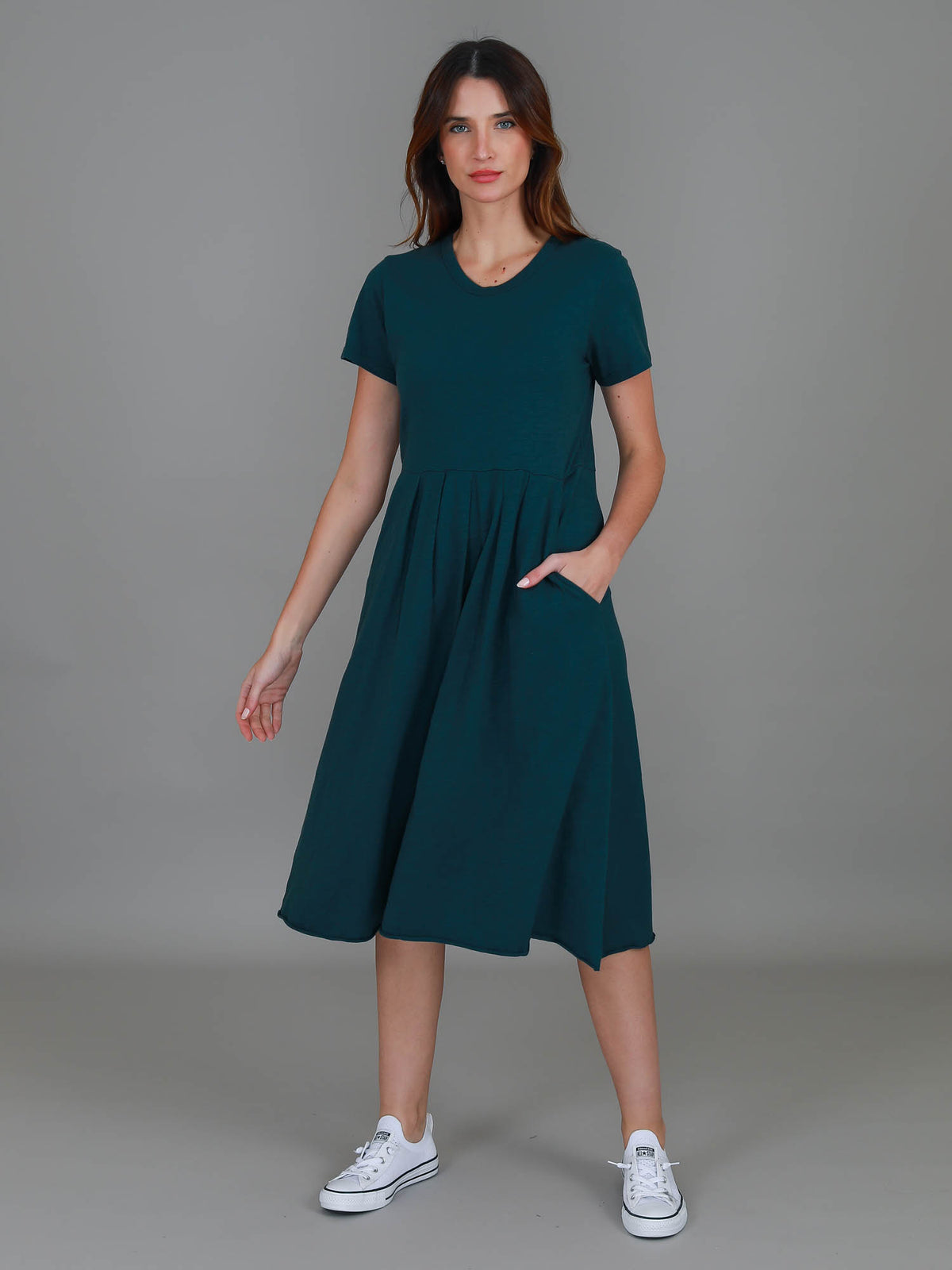 teal midi dress women