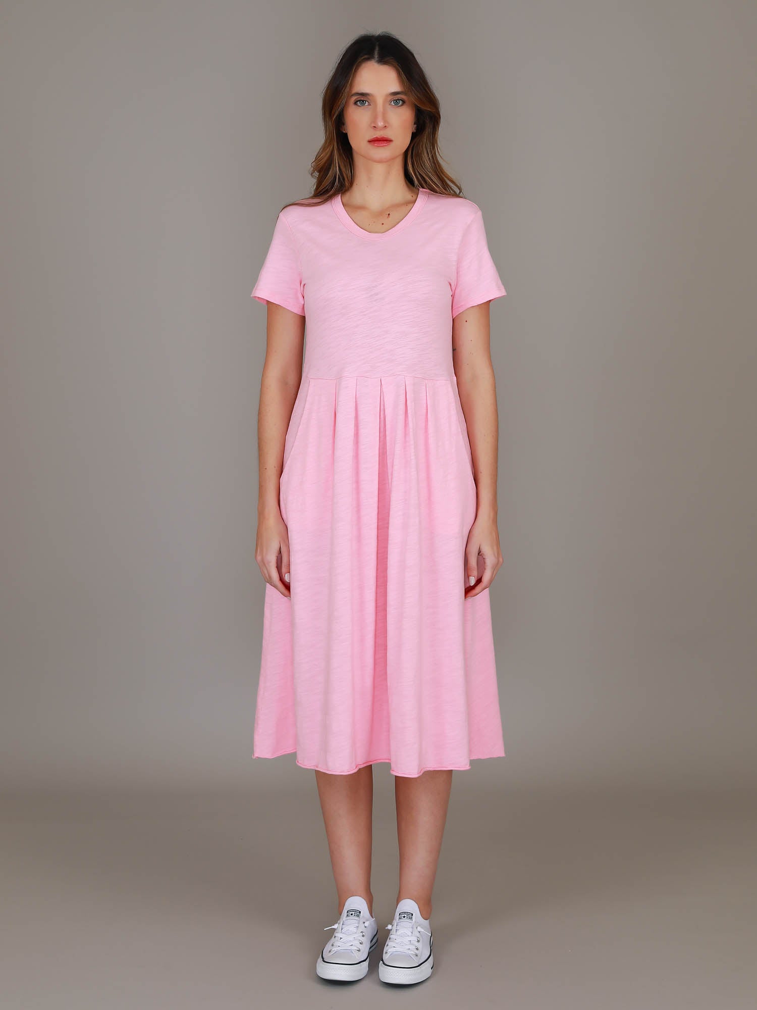 pink cotton dress #color_powder pink