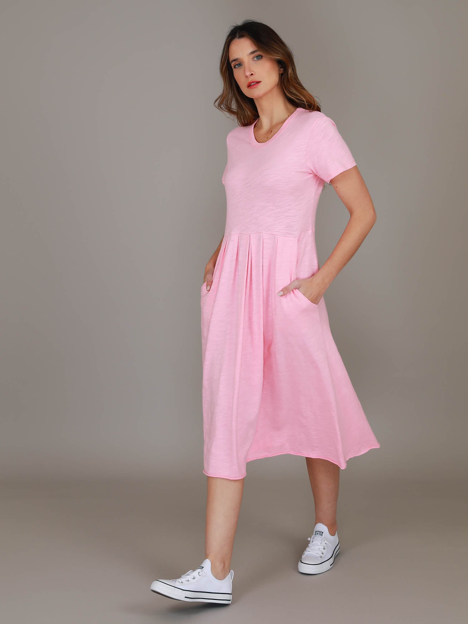 pink shirt dress #color_powder pink