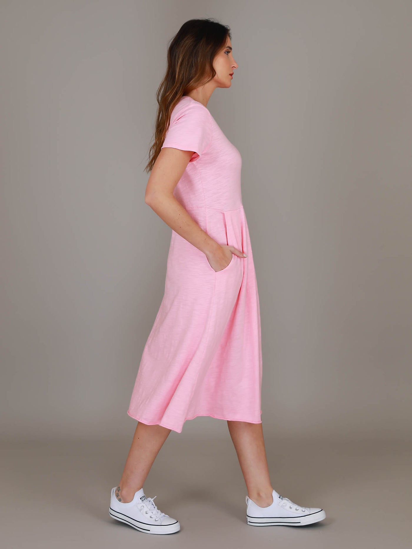Nala | Women's Midi T Shirt Dress – Cotton Jersey