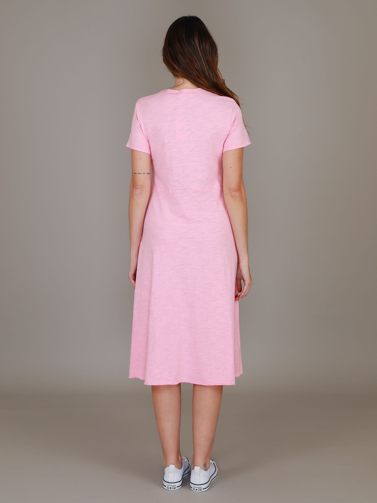 pink t shirt dress #color_powder pink
