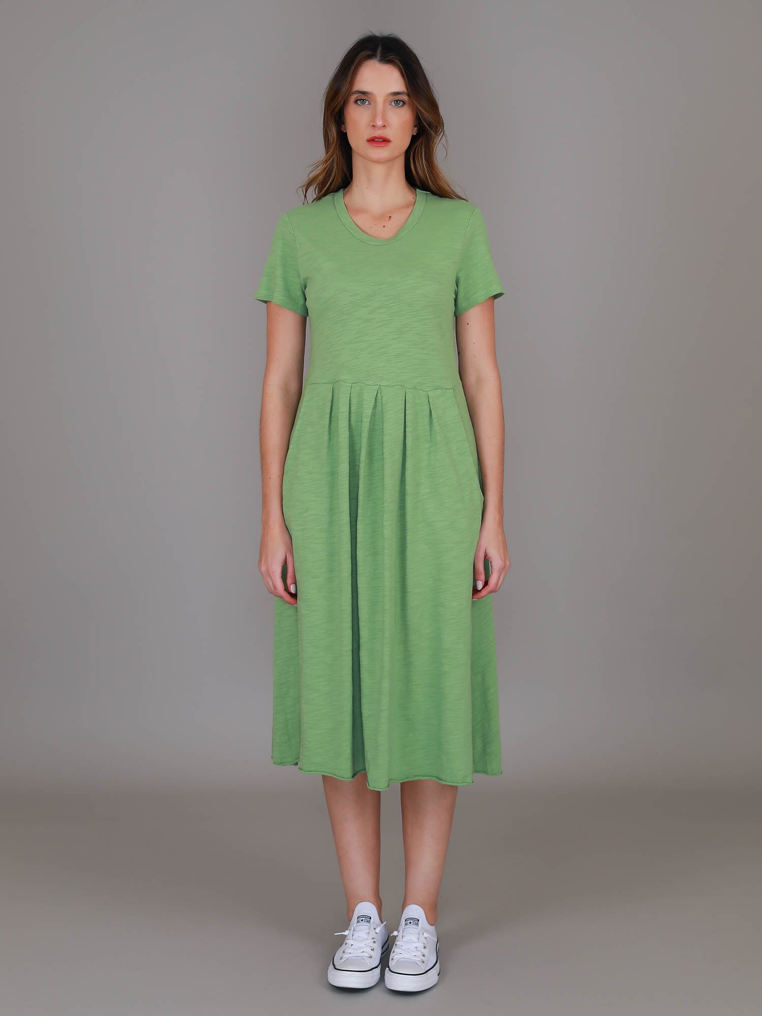 green midi dress #color_pistachio