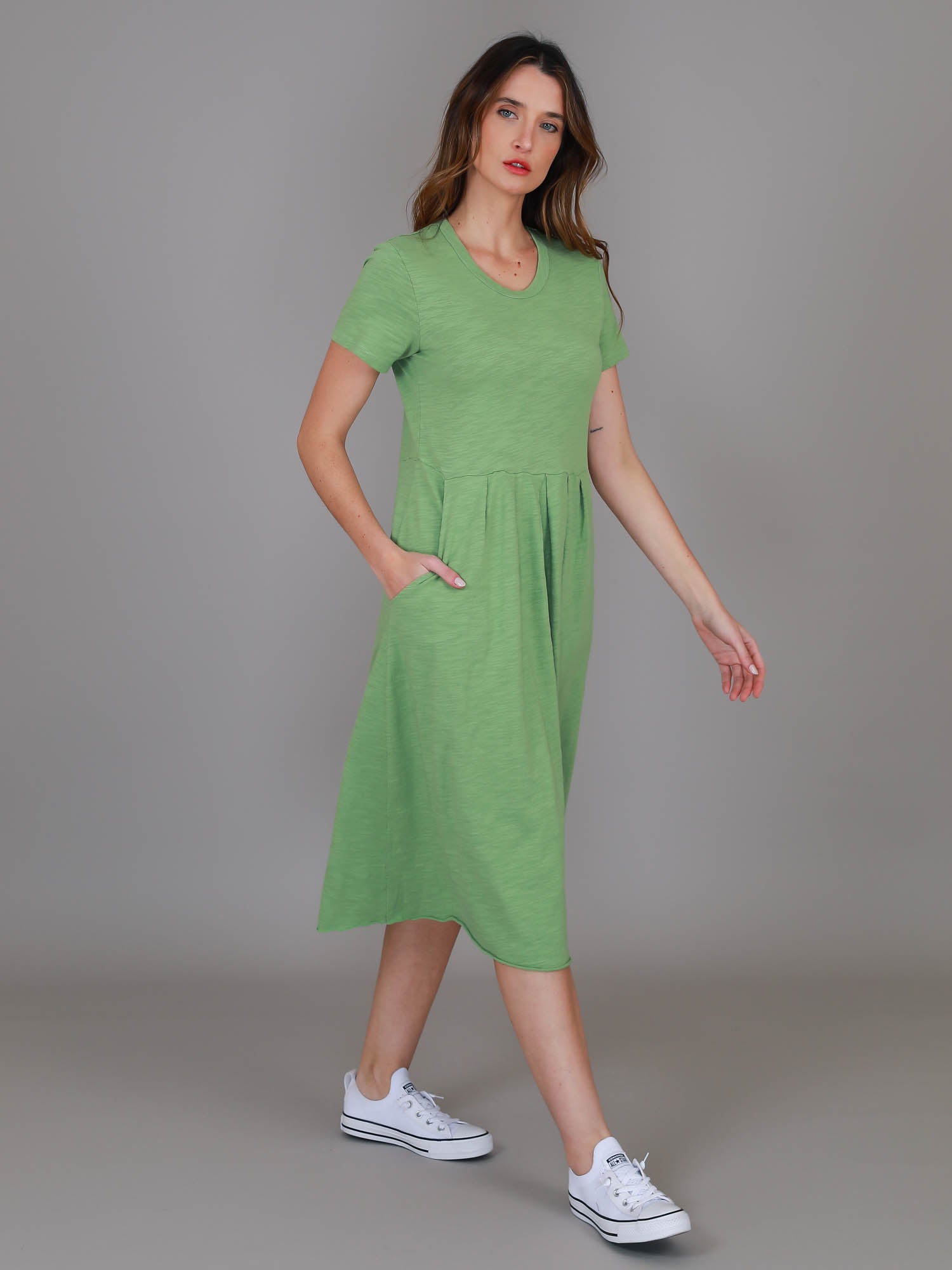 green tshirt dress #color_pistachio