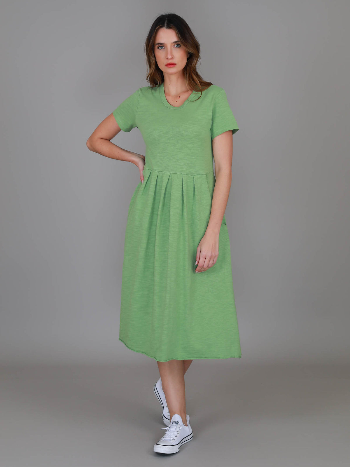 green t shirt dress