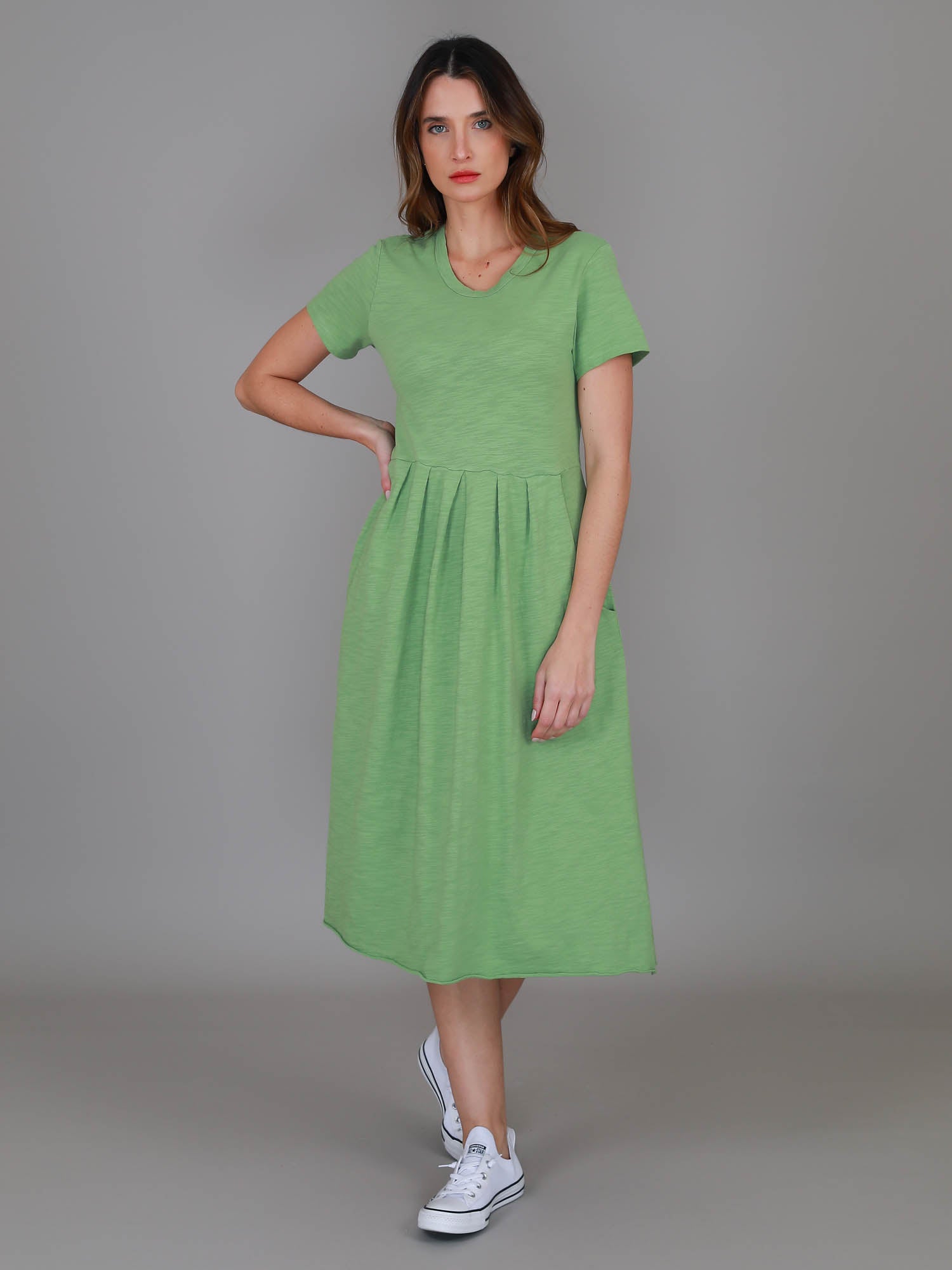 green t shirt dress #color_pistachio