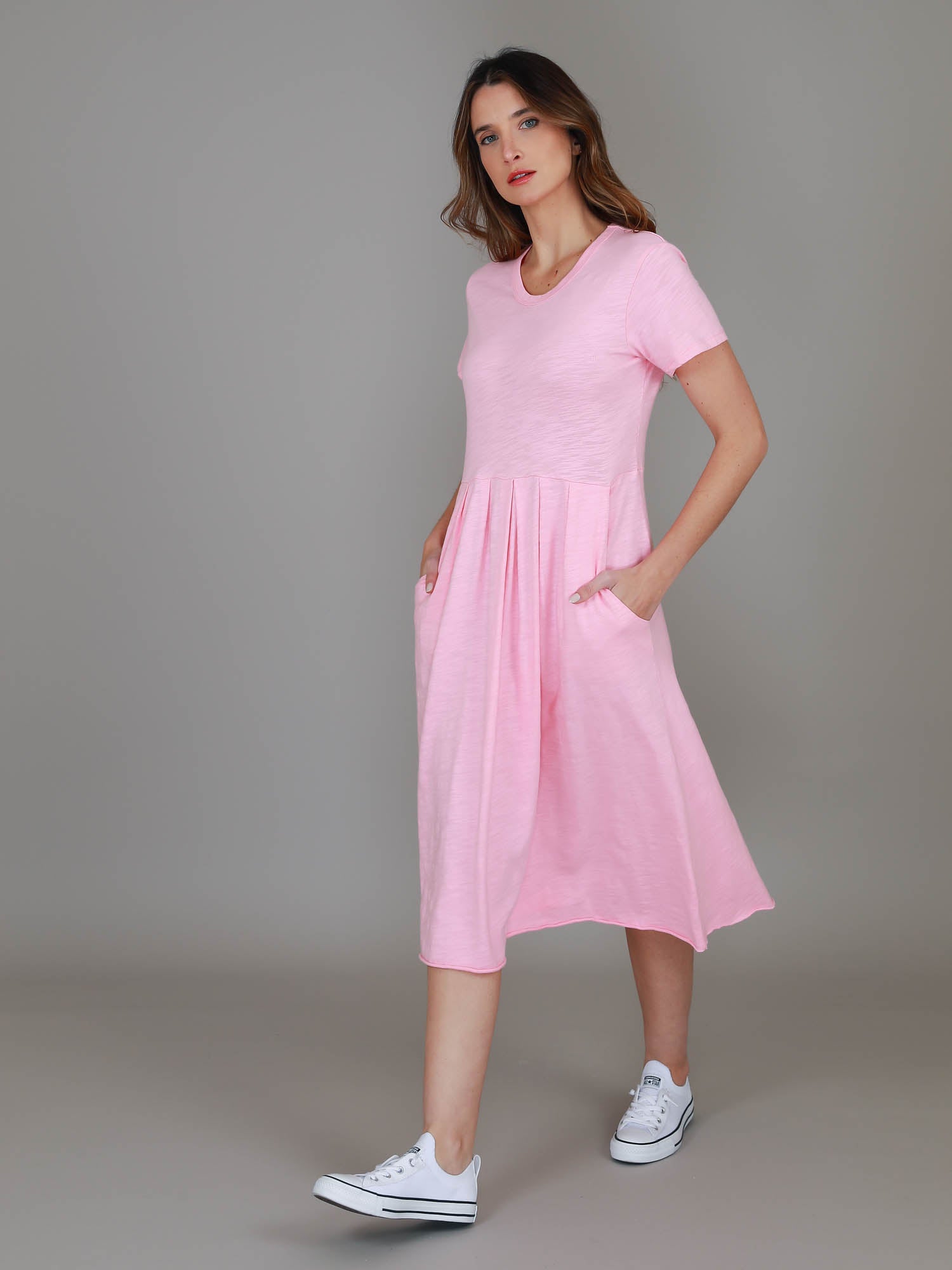 pink shirt dress #color_powder pink