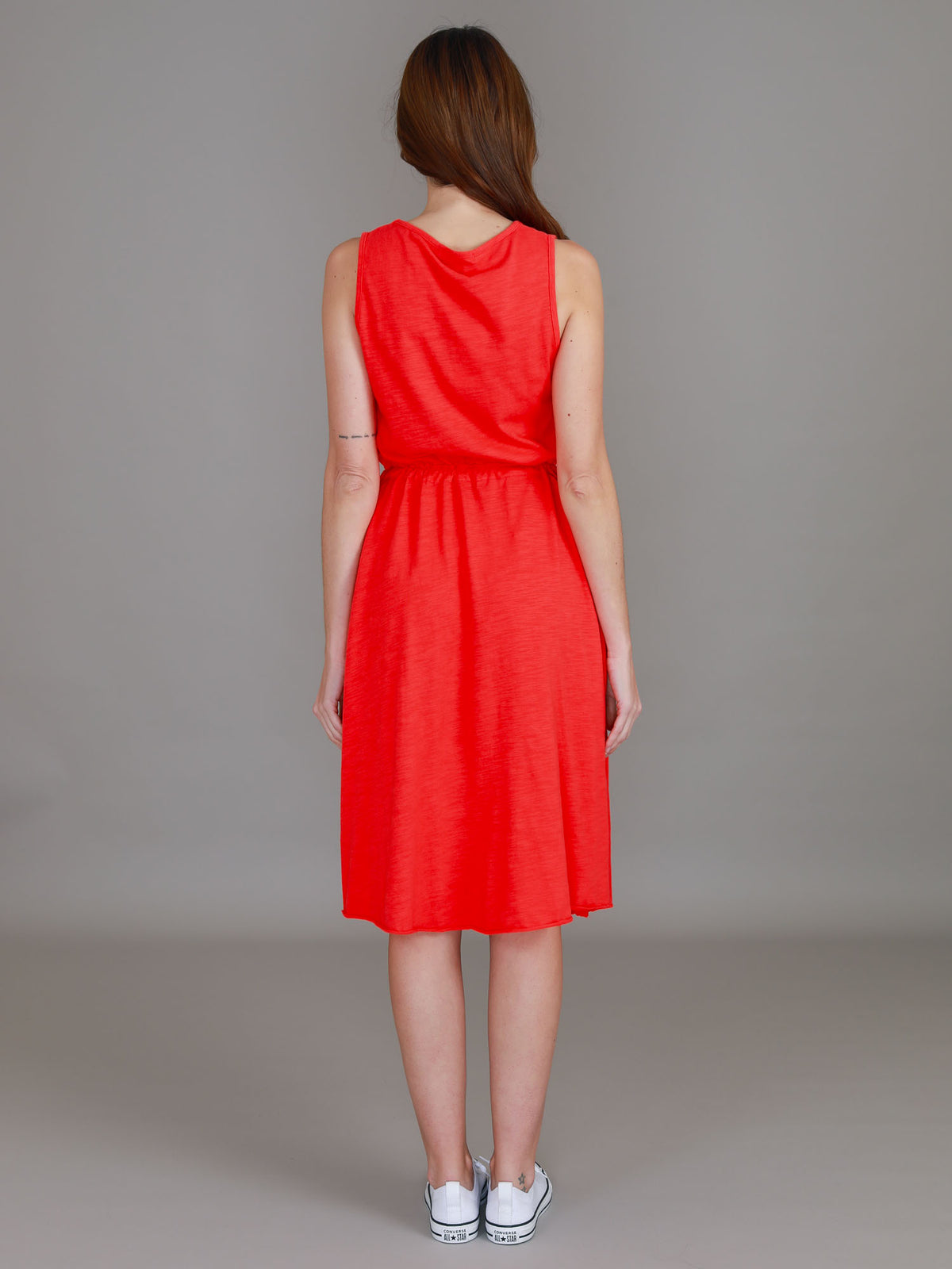 chilli red drawstring dress
