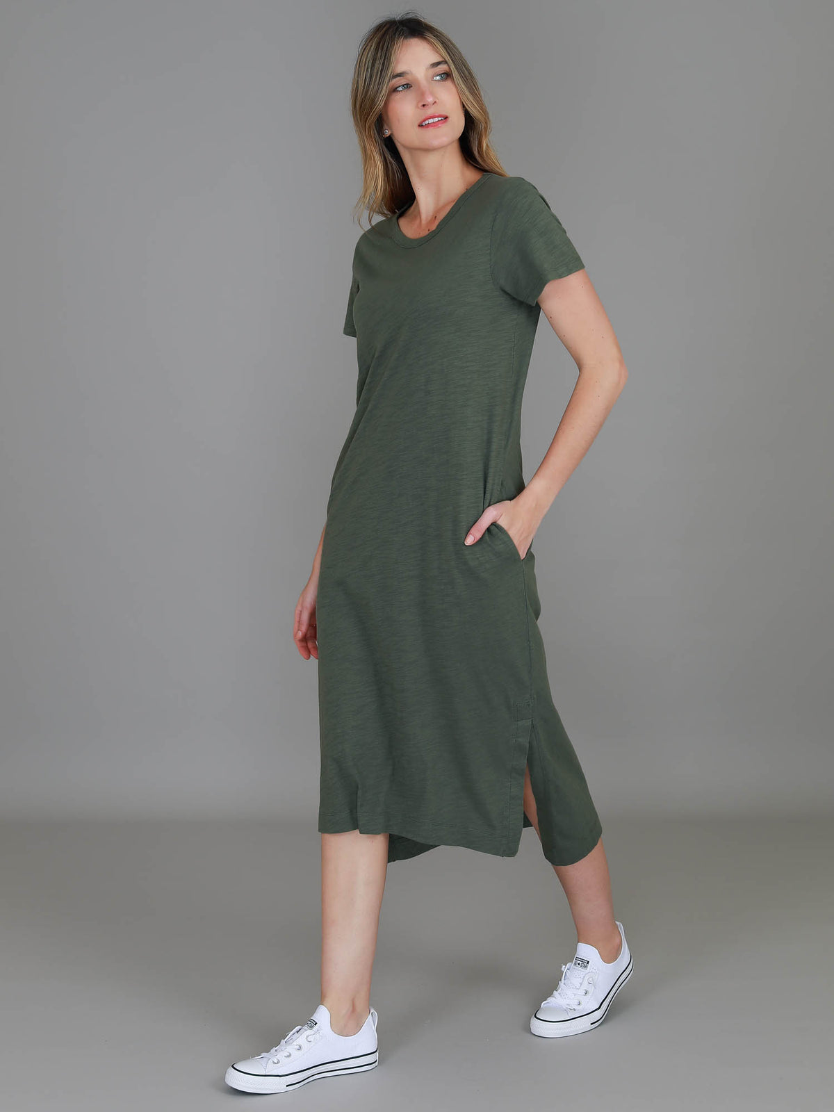 khaki green dress women