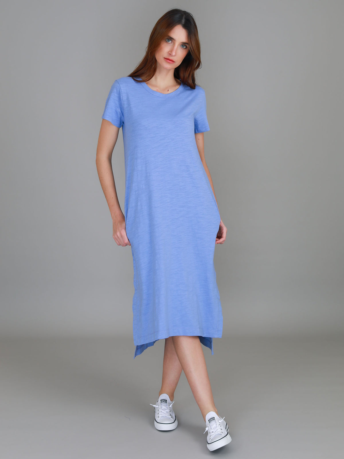 blue shift dress
