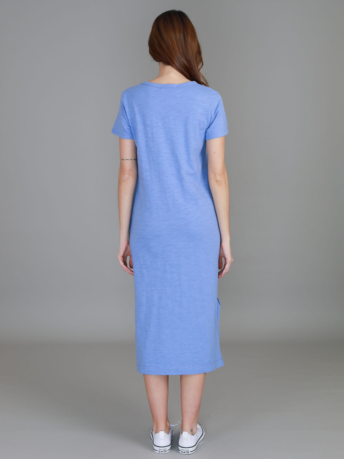 blue short sleeve dress