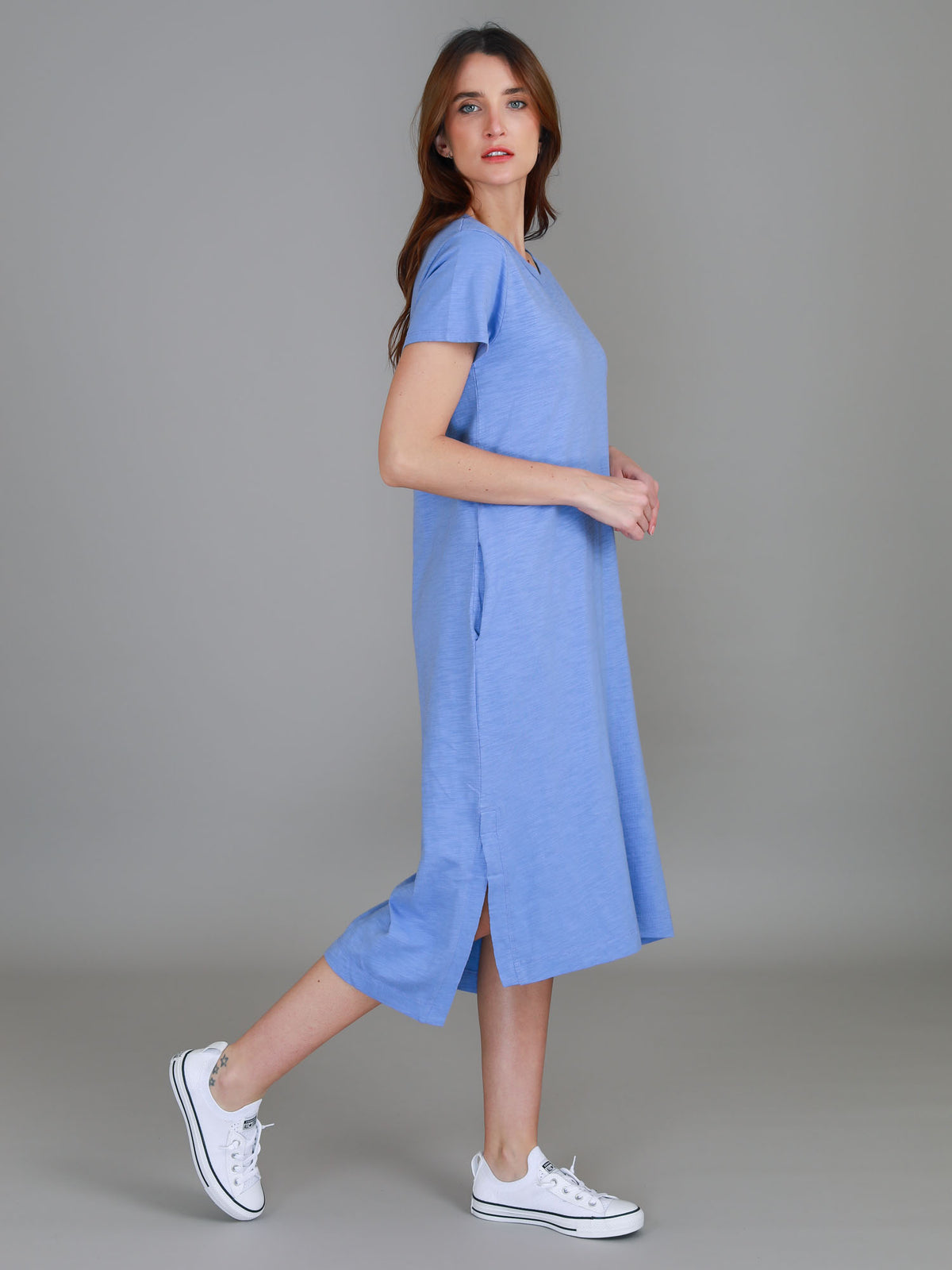 spanish blue midi dress