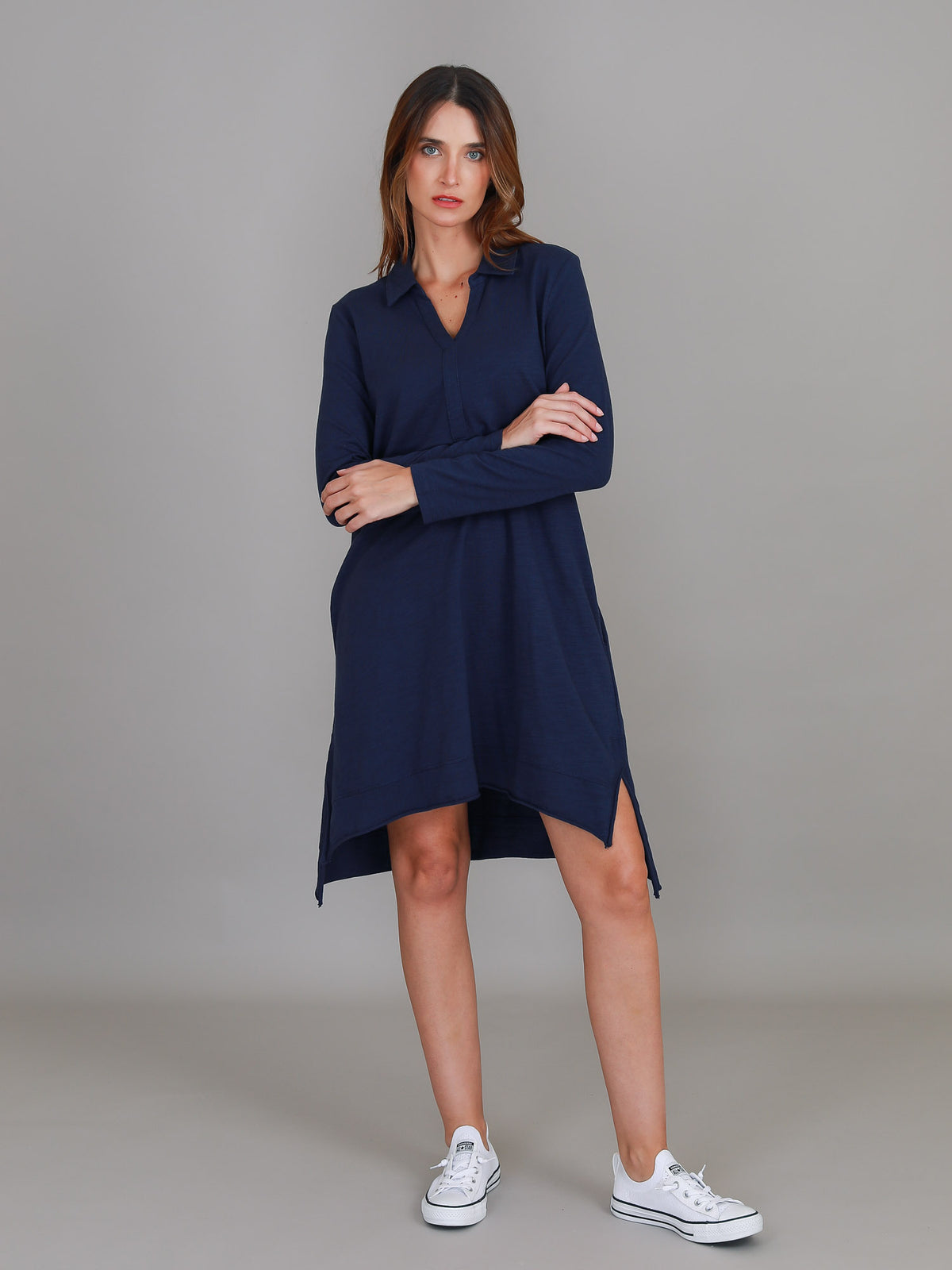 Daelyn Polo Long Sleeve Dress