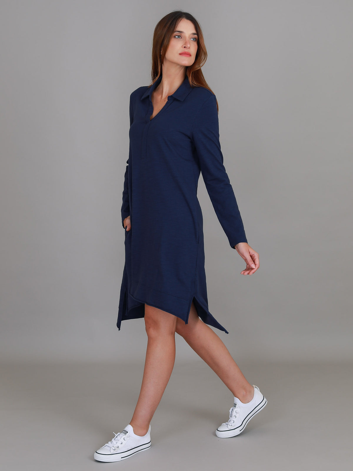 navy collar dress women