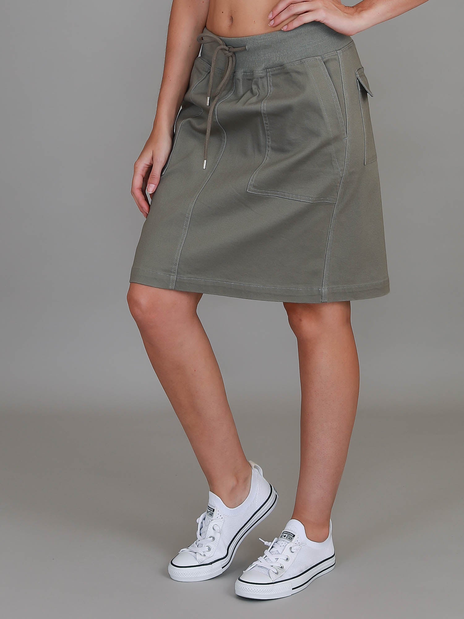 knee length pencil skirt #color_khaki