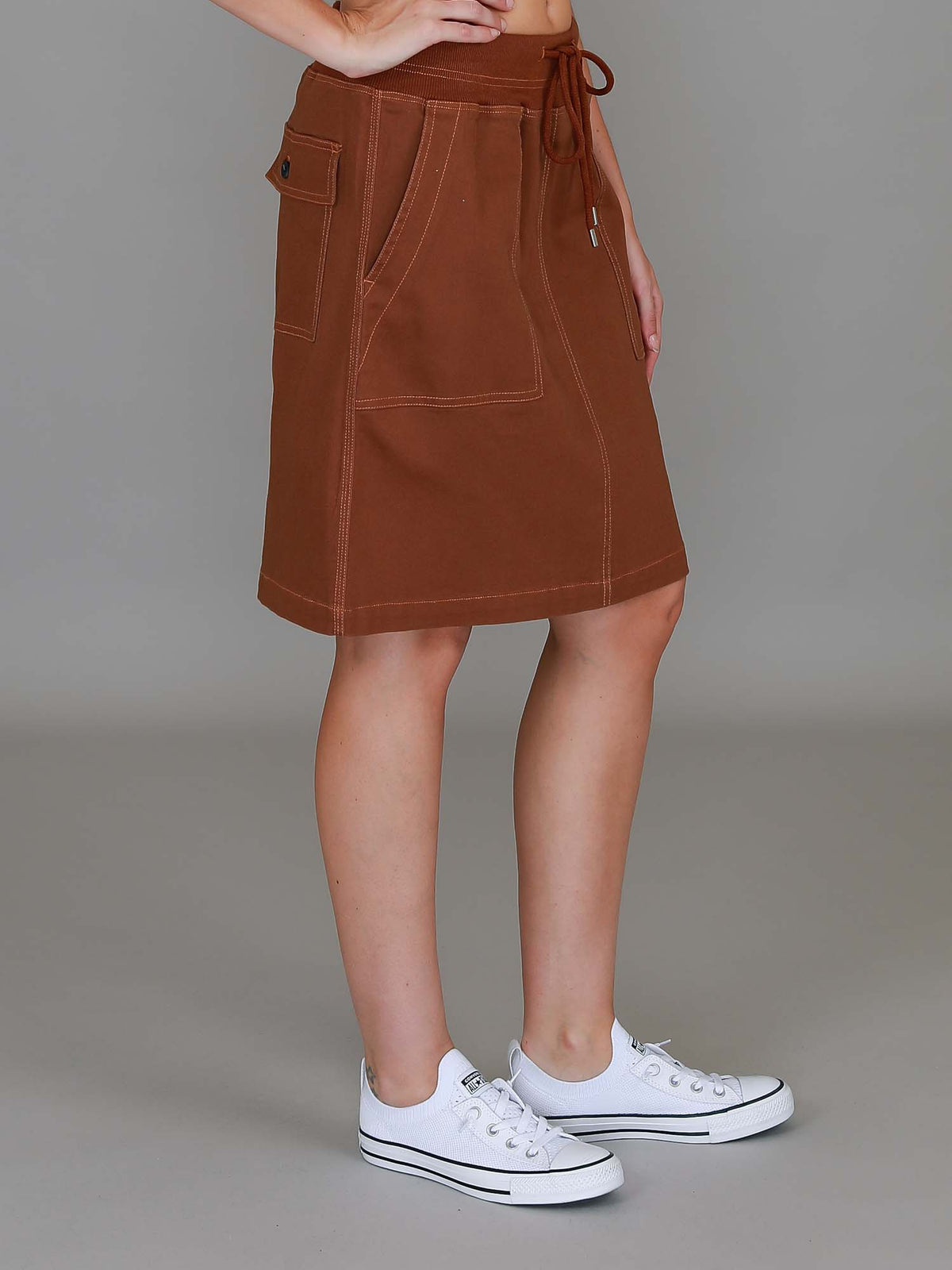 brown cargo skirt
