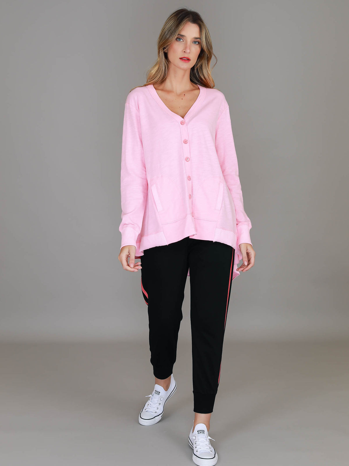 Weslie | Women's Asymmetrical Cardigan – Cotton Jersey