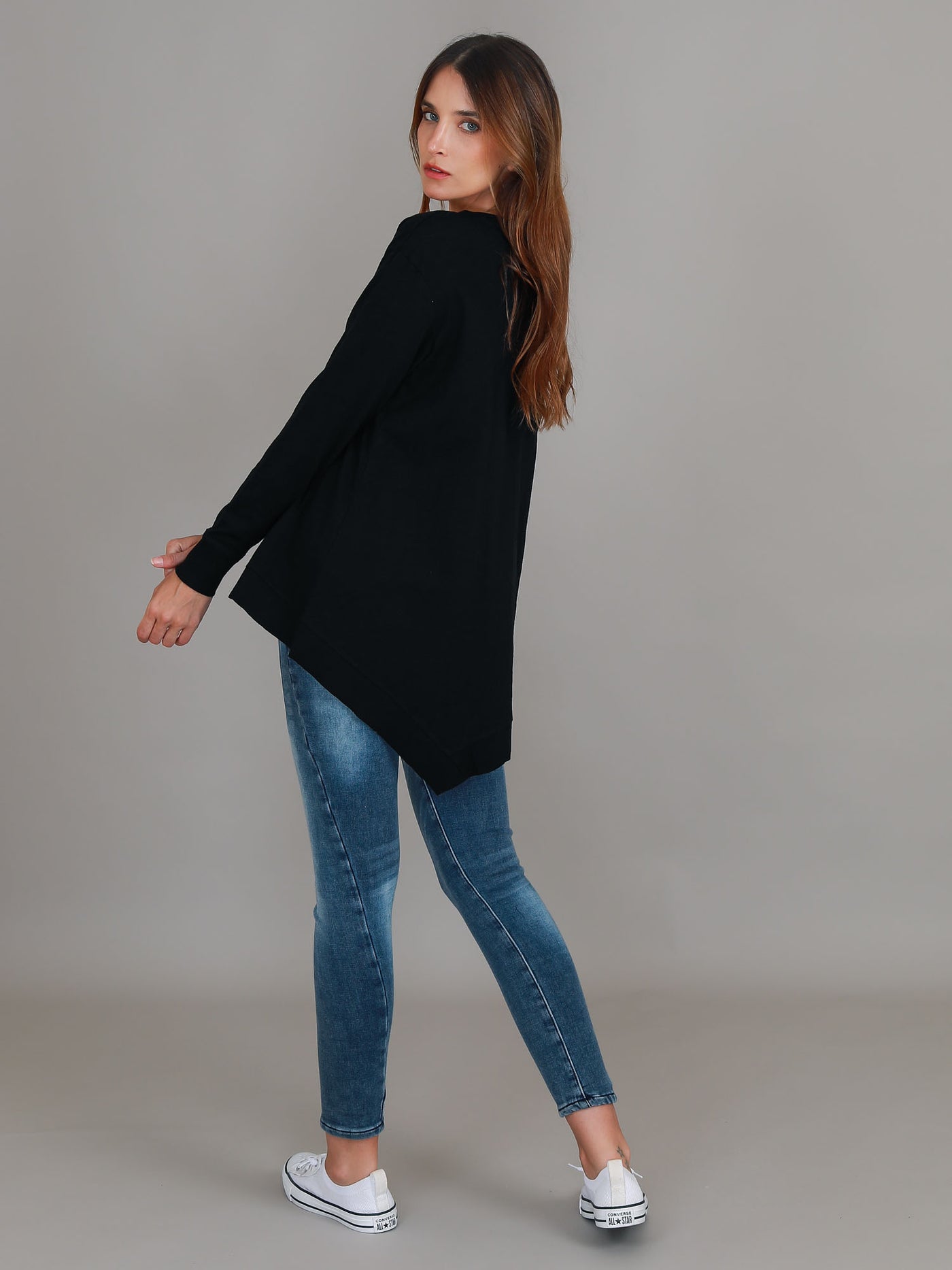 Weslie | Women's Asymmetrical Cardigan – Cotton Jersey