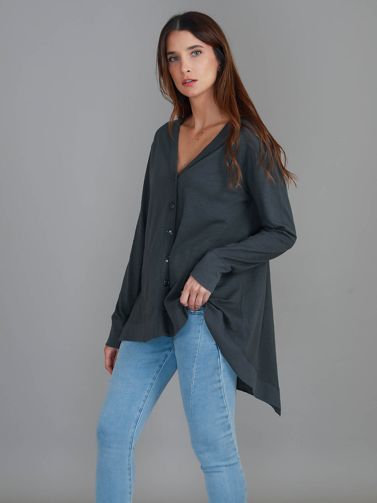 Weslie Long Sleeve Asymmetrical Cardigan