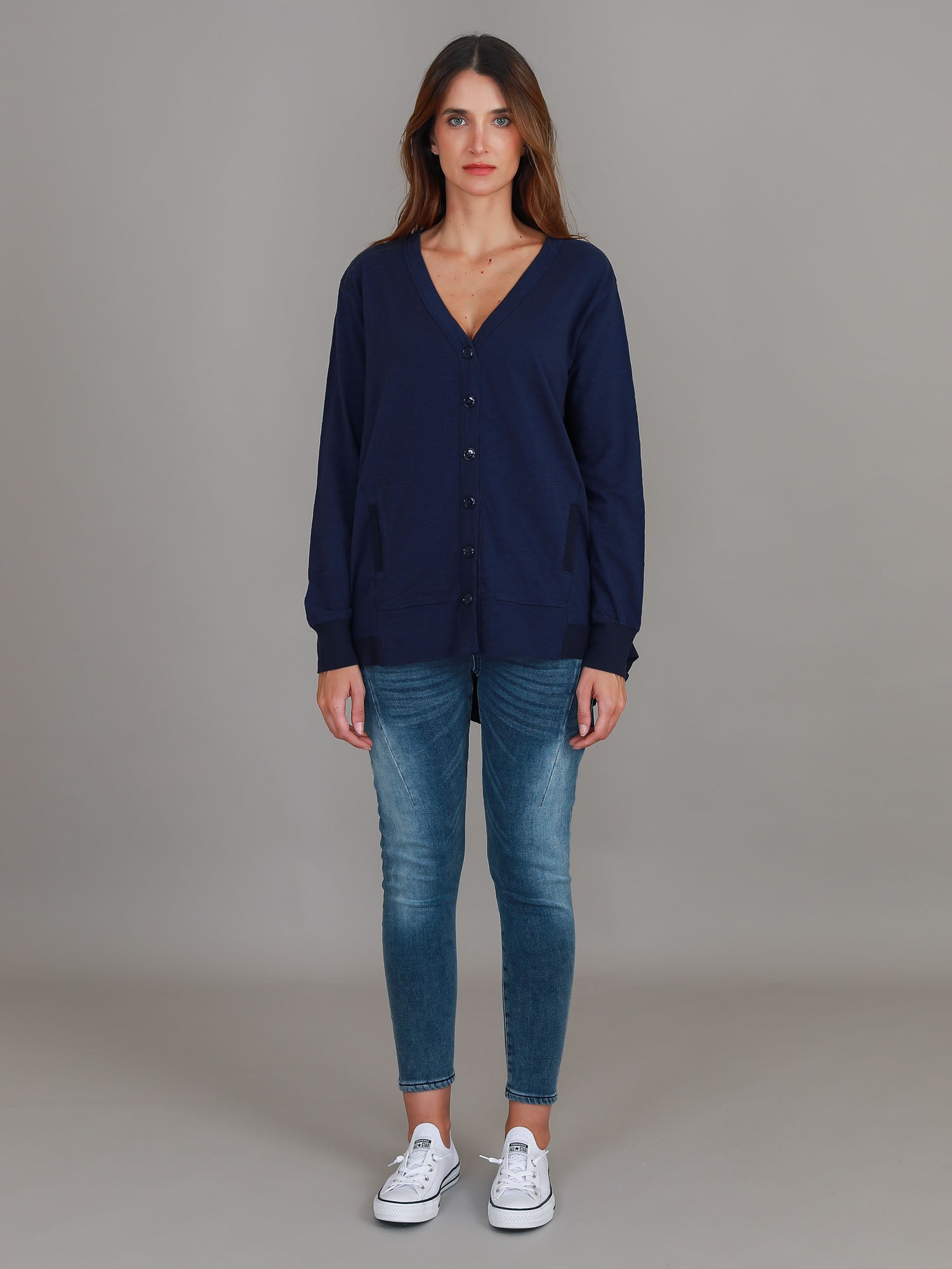 womens long cardigan #color_navy