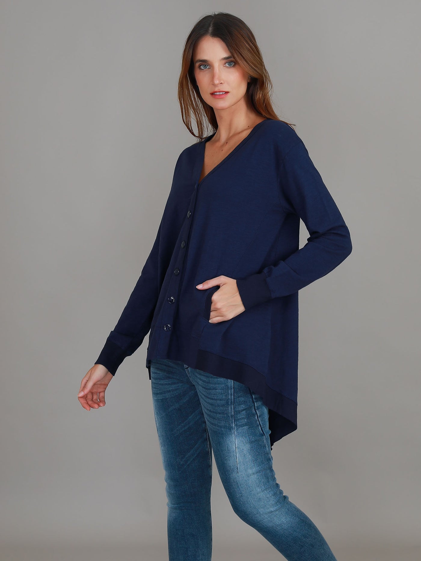 Weslie Long Sleeve Asymmetrical Cardigan