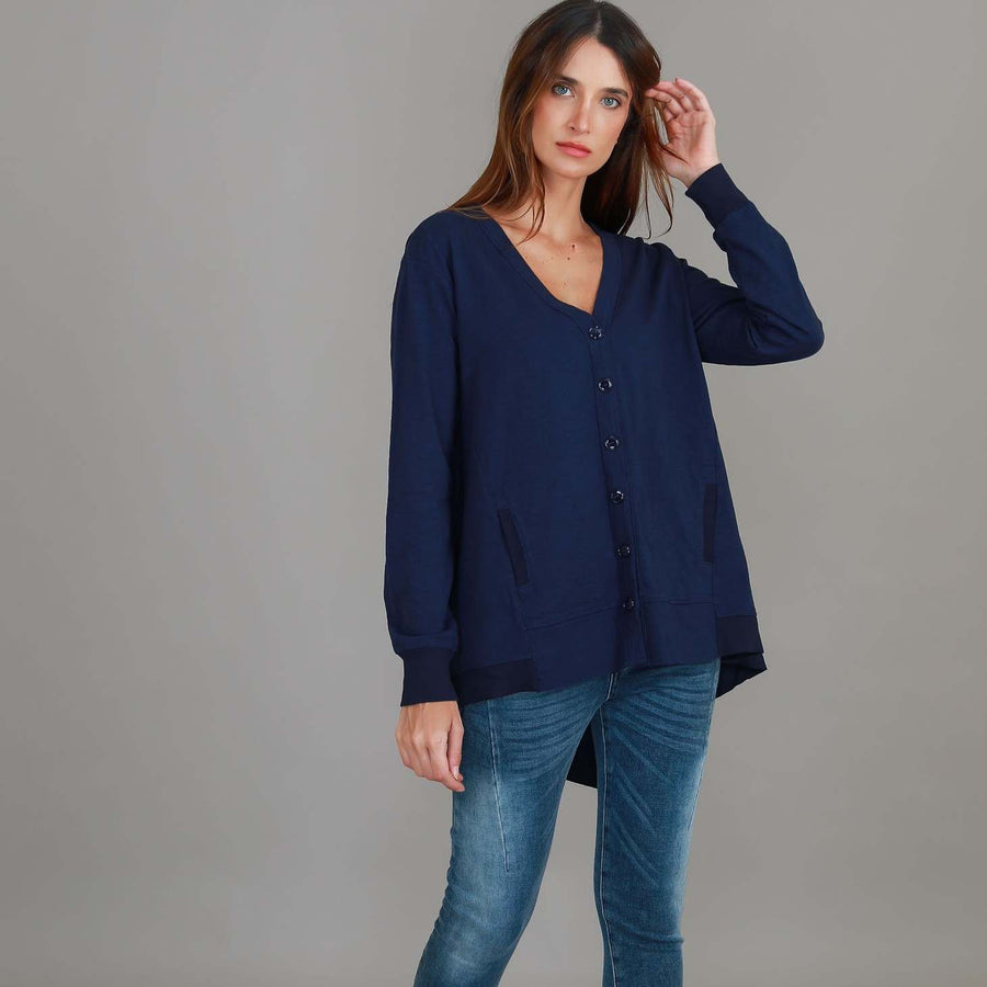 Weslie Long Sleeve Asymmetrical Cardigan size guide