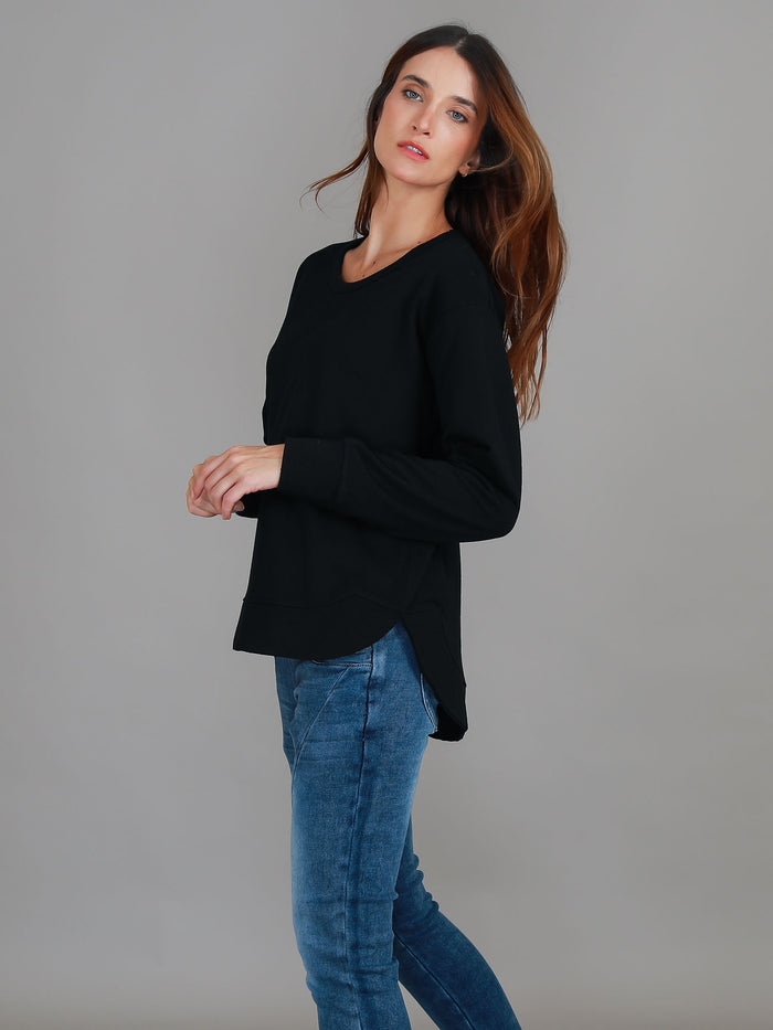 Charlette Curve Hem Sweatshirt