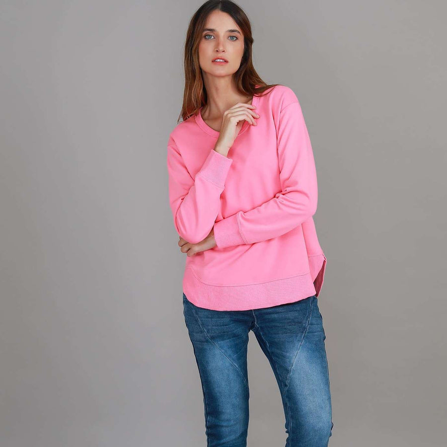 Charlette Curve Hem Sweatshirt size guide