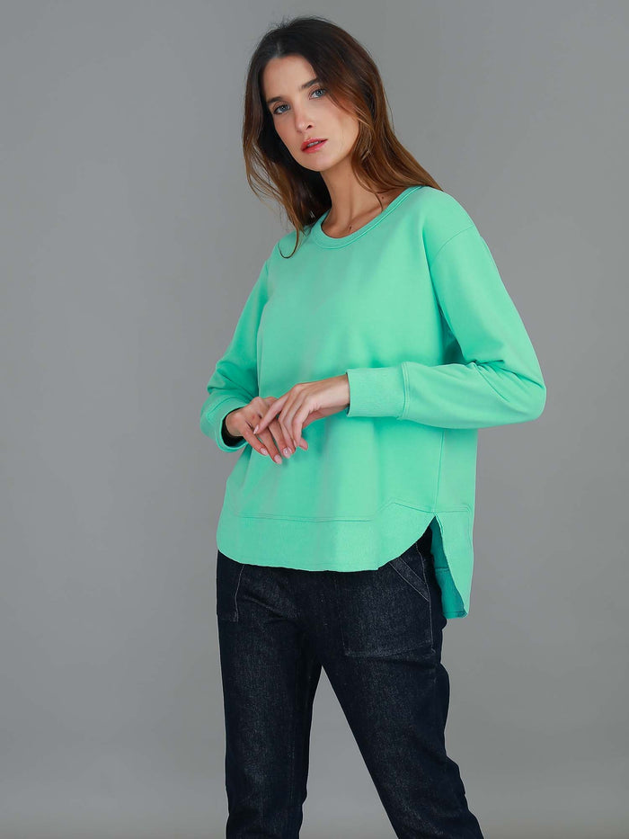 Charlette Curve Hem Sweatshirt