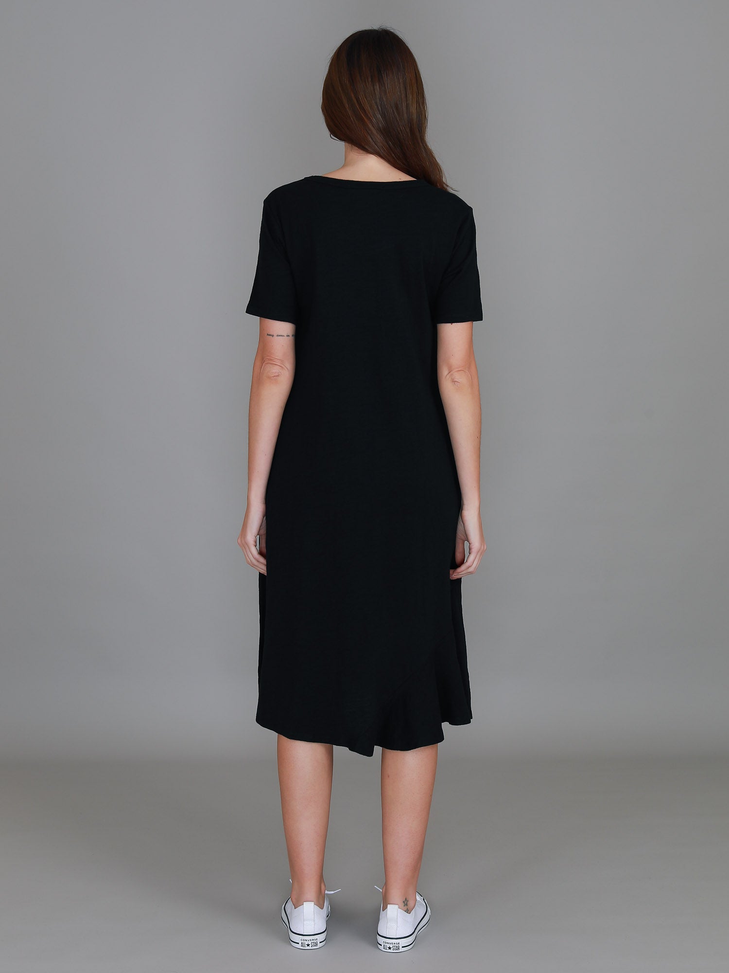 cotton midi dress #color_black